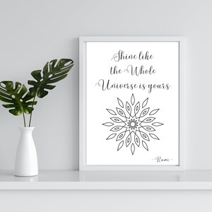 Shine like the Universe is yours | Affirmation Quote | DIY Wall Art | Art Prints | Digital Prints | Wall Decor | Printable