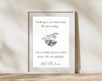 Ralph Waldo Emerson Quote Print: Motivational Office Decor (Digital Download)