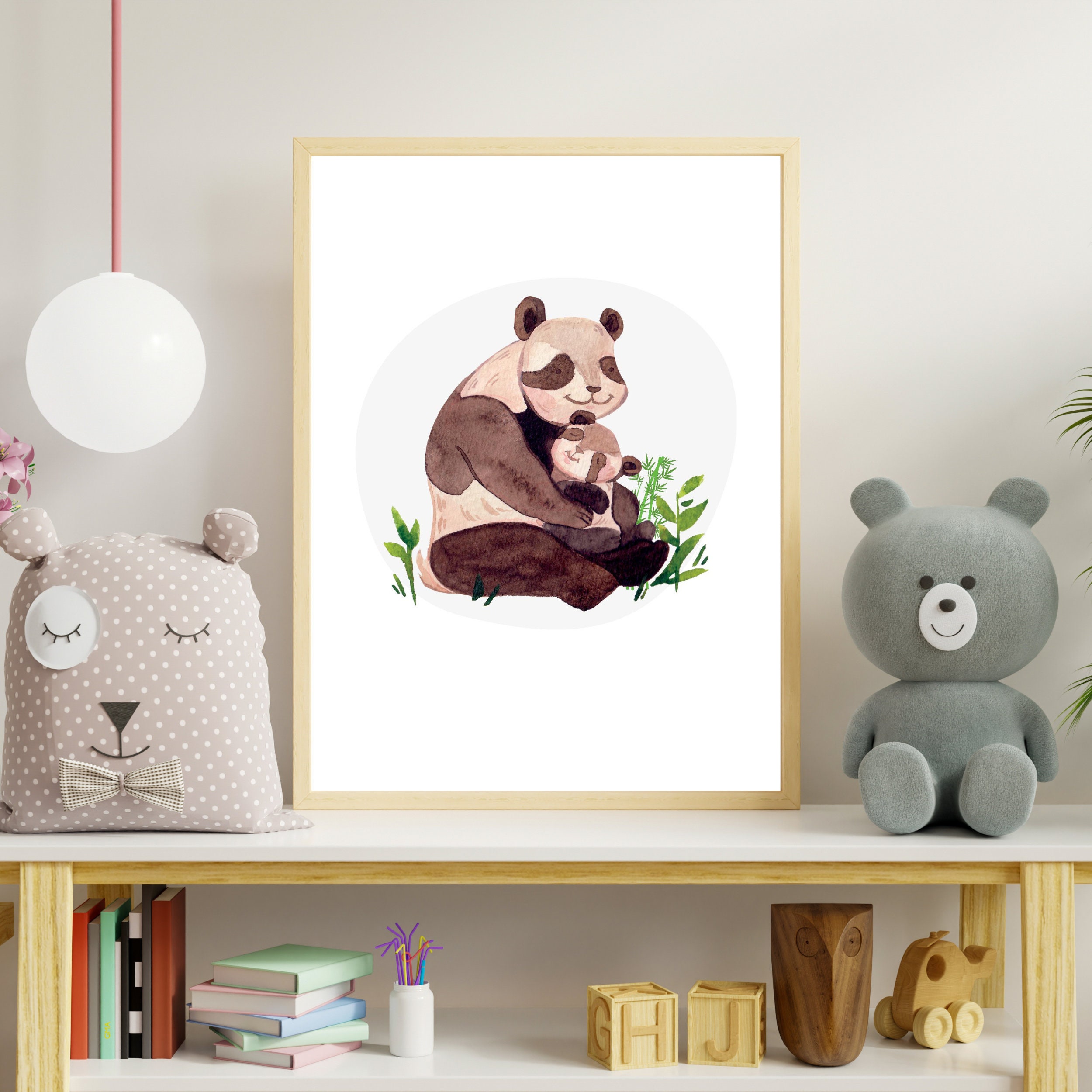 Panda Nursery Art | Animal Print Wall Art | Art Prints | Digital Prints ...