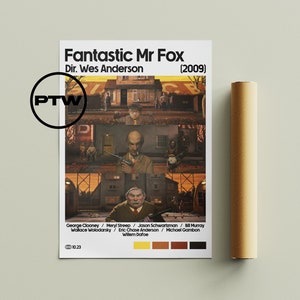 Fantastic Mr Fox Poster / Fantastic Mr Fox Print / Fantastic Mr Fox / Wes Anderson Poster / Wes Anderson Print / Movie Poster / Roald Dahl