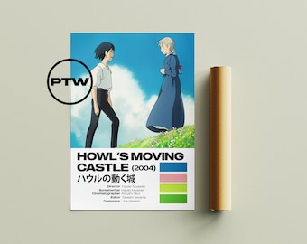 Howls Moving Castle Poster / Howls Moving Castle Print / Howls Moving Castle / Studio Ghibli Poster / Ghibli Poster / Miyazaki Poster