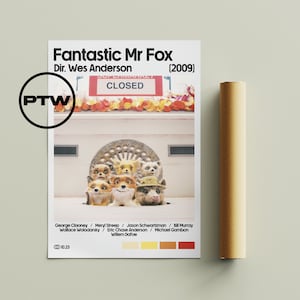 Fantastic Mr Fox Poster / Fantastic Mr Fox Print / Fantastic Mr Fox / Wes Anderson Poster / Wes Anderson Print / Movie Poster / Roald Dahl