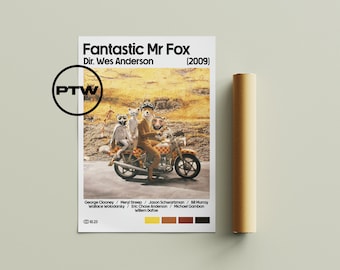 Fantastic Mr Fox Poster / Fantastic Mr Fox Print / Fantastic Mr Fox / Wes Anderson Poster / Wes Anderson Print / Movie Poster / Roald Dahl