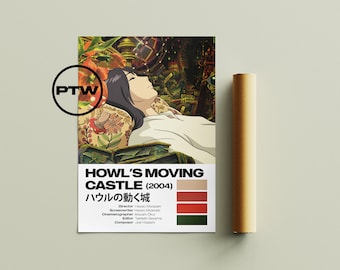 Howls Moving Castle Poster / Howls Moving Castle Print / Howls Moving Castle / Studio Ghibli Poster / Ghibli Poster / Miyazaki Poster