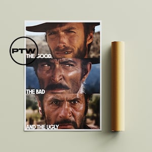 The Good, The Bad and The Ugly Poster / Good Bad Ugly Poster / Good Bad Ugly Print / Western Movie Poster / Cowboy Poster / Film Poster