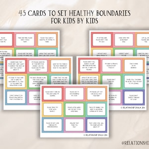 45 Printable Boundary Cards for Kids by Kids, Setting Boundaries ...