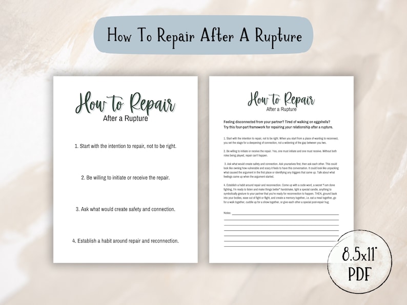 Conflict Resolution Worksheet | How to Repair A Rupture | How to Fix ...