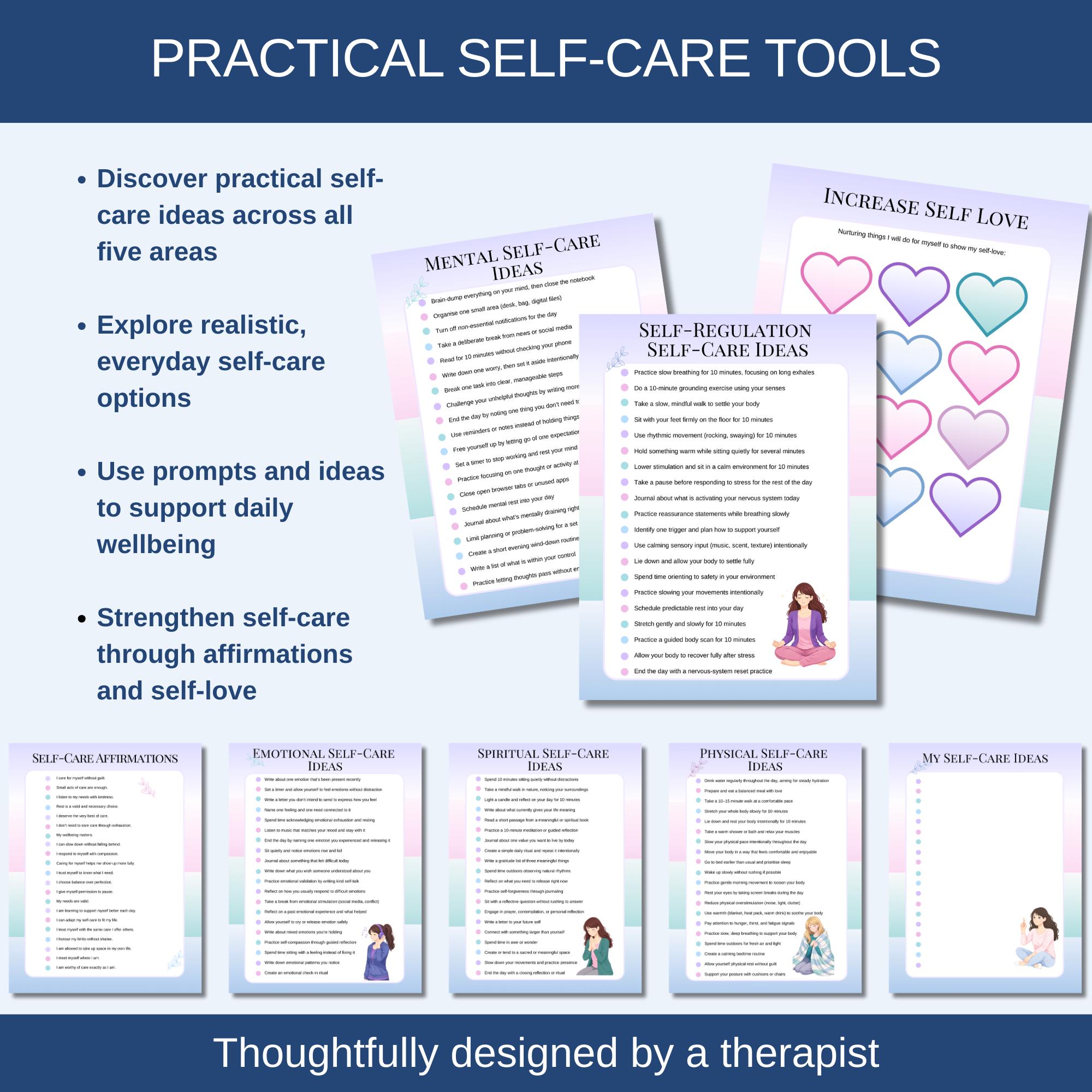 Self-care Workbook Printable Self Love Journal Stress Relief Planner ...