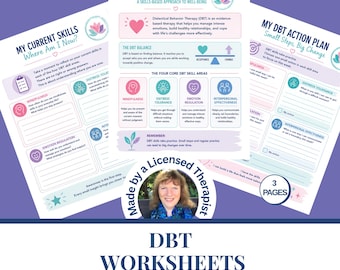 DBT Worksheets | Emotional Regulation Help for BPD | Distress Tolerance | Counseling Resources |  Mindfulness | Printable Digital Download