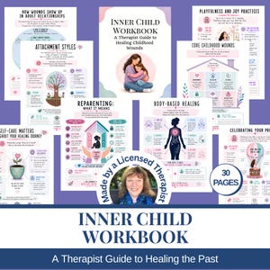 Arbetsbok för det inre barnet | CPTSD | Verktyg för terapi för barndomstrauma | Läkning för det inre barnet | Resurser för ACE-rådgivning | Inre familjesystem PDF