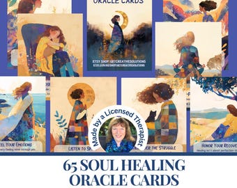 64 Soul Healing Oracle Cards Spiritual guidance cards Printable Oracle tarot deck Meditation Inspiration Guidance Manifestation Mindfulness