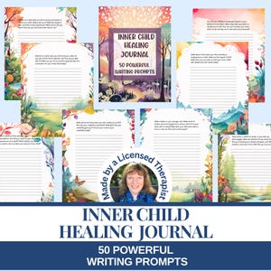 50 sugerencias para escribir sobre la sanación de tu niño interior. Recuperación del trauma infantil. Herramientas para el terapeuta de salud mental. Descarga imprimible en formato PDF.