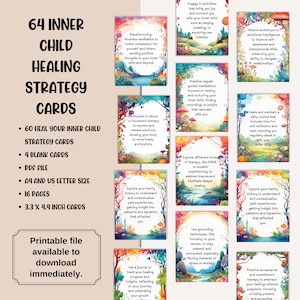 These inner child strategy healing cards are perfect for personal use, as well as a valuable resource for therapists specializing in childhood trauma recovery and inner child therapy.