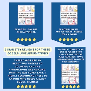 These 60 self-love affirmation cards have 5 star reviews on Etsy