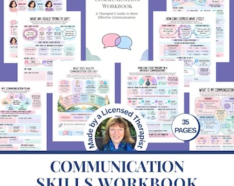 Communication Skills Workbook | Relationship Repair | Social Skills | Listening | Couples Therapy | Counseling Resources | Digital Download