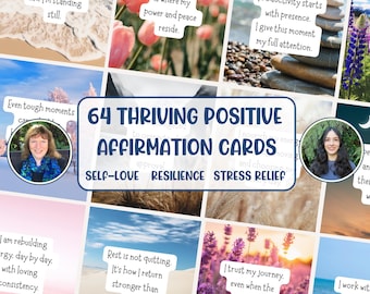 Positive Affirmation Cards Printable affirmations for self care, self love, manifestation, mindfulness, and empowerment 64 Inspiring quotes