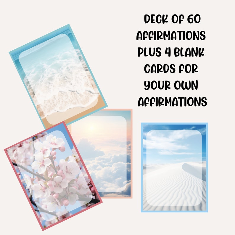There are 4 blank affirmation cards which can be written on to provide extra personalized affirmations.