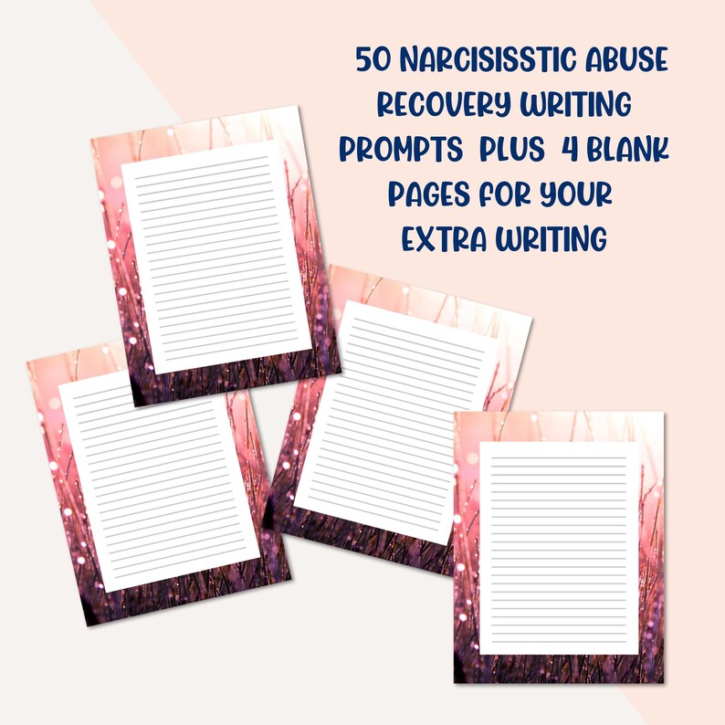 There are 4 blank pages for your own special writing. Each strength-based prompt is designed to guide you through your thoughts and feelings, helping you navigate the complexities of narcissistic abuse recovery.
