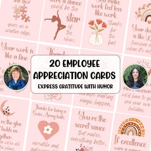 Cartes de remerciement amusantes pour les employés. Des affirmations de gratitude pour le personnel Des affirmations de remerciement imprimables. Jeu de cartes à téléchargement numérique. PDF