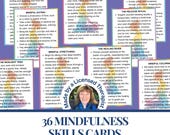 36 Mindfulness Cards Guided Meditation Scripts Gift for her Breathing exercises Emotional regulation Anxiety Printable Digital download PDF