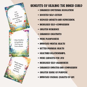 The benefits of healing your inner child include: increased self-awareness, improved emotional regulation, better relationships, improved mental health, and greater resilience.