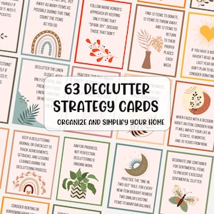 63 Opruimstrategiekaarten Opgeruimd huisbeheer Huishoudelijk karwei Organisatiesuggesties Lenteschoonmaakgids Rommelbeheersing Simplify