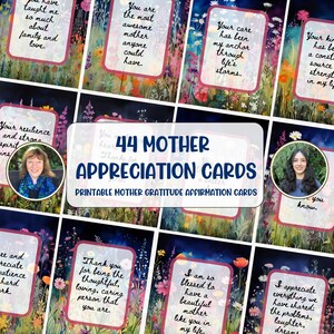 Regalo del día de la madre para mamá Tarjetas de agradecimiento Tarjetas de afirmación para madres Gracias mamá Regalo imprimible para mamá Citas de gratitud Gracias mamá