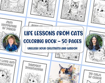 Cat Coloring book Printable colouring pages Cat lovers gift Cute coloring sheet Adult coloring book Affirmation coloring book for kids Gift