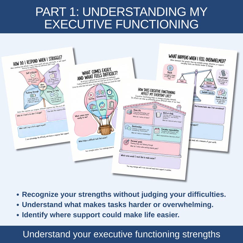 Across three supportive parts, you’ll explore how executive functioning affects everyday life and how stress, emotions, energy, and your surroundings influence your capacity.