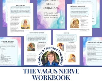 Vagus Nerve Workbook Nervous system regulation journal Polyvagal therapy Mental health therapy resources Somatic exercises for trauma 51 pgs