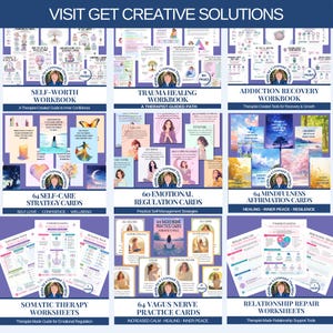 You’ll also find dozens of therapist-made resources in my Etsy shop, Get Creative Solution, covering emotional wellbeing, coping skills, self-awareness, personal growth, relationships, trauma recovery, and more.