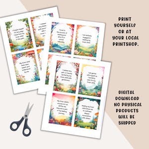 This inner child healing affirmation card deck is a digital download that can be printed at home or at your local printshop.