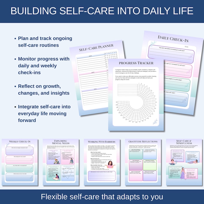 Build self care into your daily life in a sustainable way with this ebook workbook.