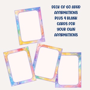 64 ADHD Affirmation Cards. Attention Deficit Flashcards. Neurodiversity ...