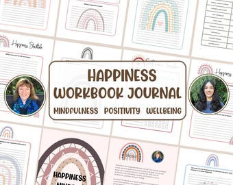 Happiness journal Printable journal for self-care & self-love Wellness journal Mindfulness mental health Gratitude eBook Boho gift for women