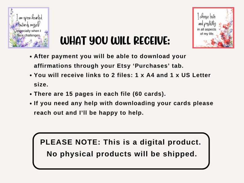You will receive 2 files: 1 x A4 and 1 x US letter size.
