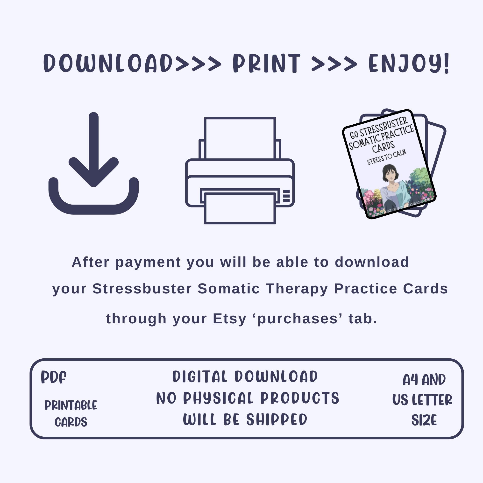 60 Somatic Therapy Practice Cards Stress Relief Coping Skills Nervous ...