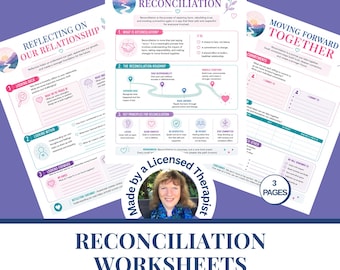 Reconciliation Worksheets | Relationship Repair | Couples Therapy | Communication Skills | Counseling Resources | Printable Digital Download