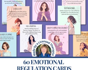 Emotional Regulation Cards Nervous system Emotional Support Stress relief Anxiety relief coping skills  Mental health tool Therapy resources
