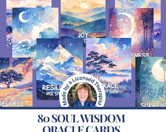 80 Soul Wisdom Oracle Cards Unique Oracle tarot deck Spiritual cards  Divine oracle deck Inspiration Guidance Manifestation Digital download