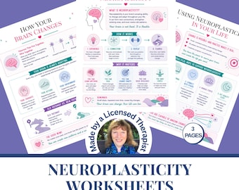 Neuroplasticity Worksheets | Brain Training Tools | Trauma Recovery | Counseling resources | Self Help | Printable Digital Download | PDF
