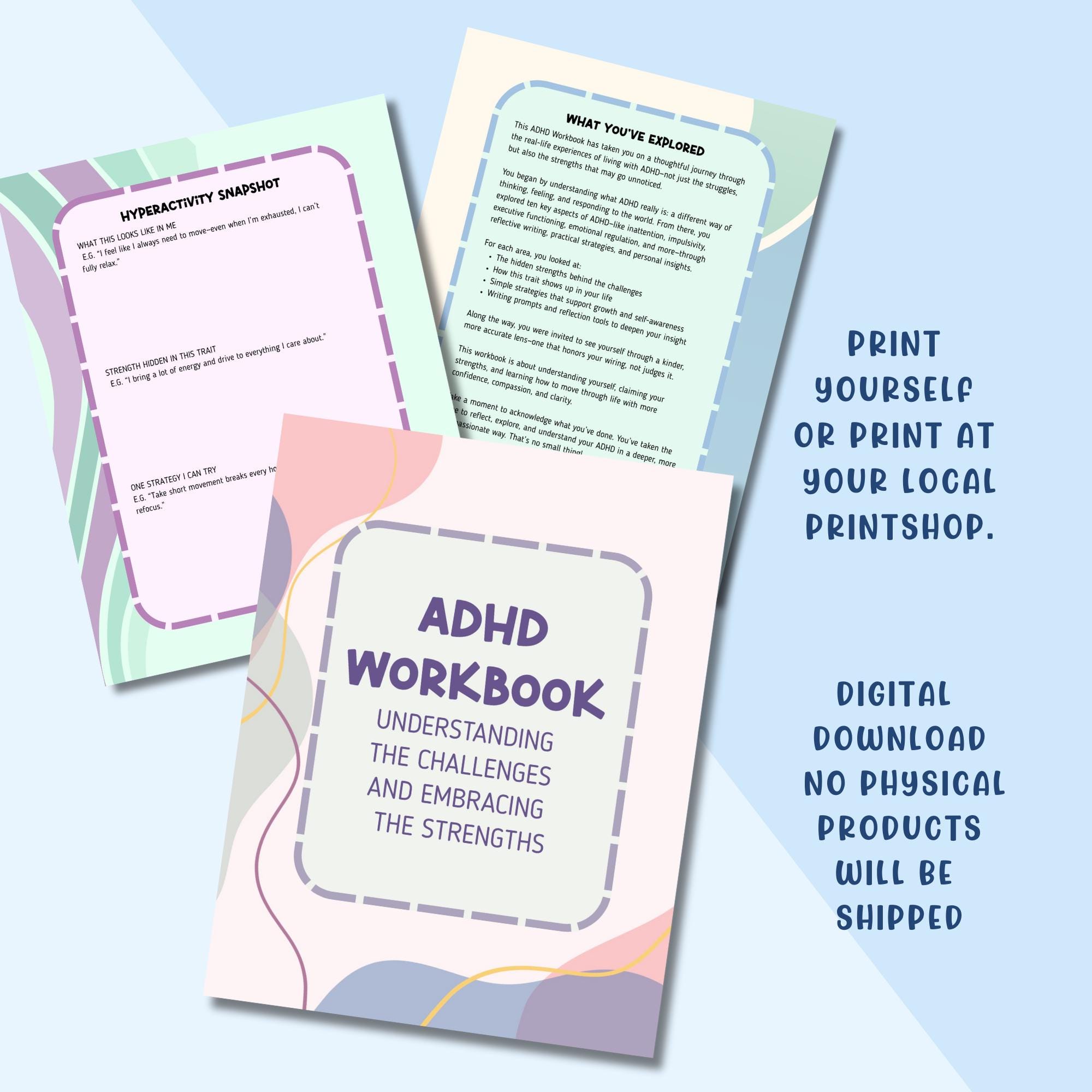 ADHD Journal Printable ADHD Adult Workbook Neurodivergent Attention ...