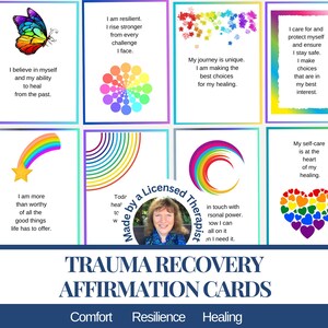 60 tarjetas de afirmaciones para la recuperación del trauma. Descarga digital. Baraja de tarjetas imprimible. Trastorno de estrés postraumático (TEPT), TEPT complejo (TEPT-C), sanación de experiencias adversas en la infancia (ACE, por sus siglas en inglés). Esperanza. Terapia de salud mental.