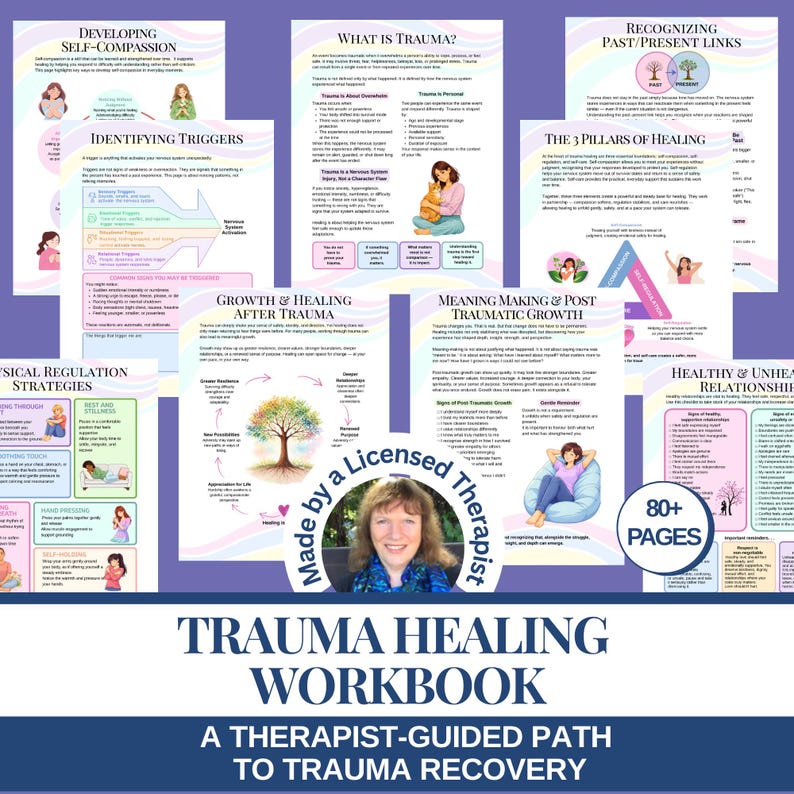 This Healing Trauma Workbook is a trauma-informed, printable PDF created to help you explore and begin healing from the lasting impact of trauma, complex PTSD, and Adverse Childhood Experiences (ACEs).