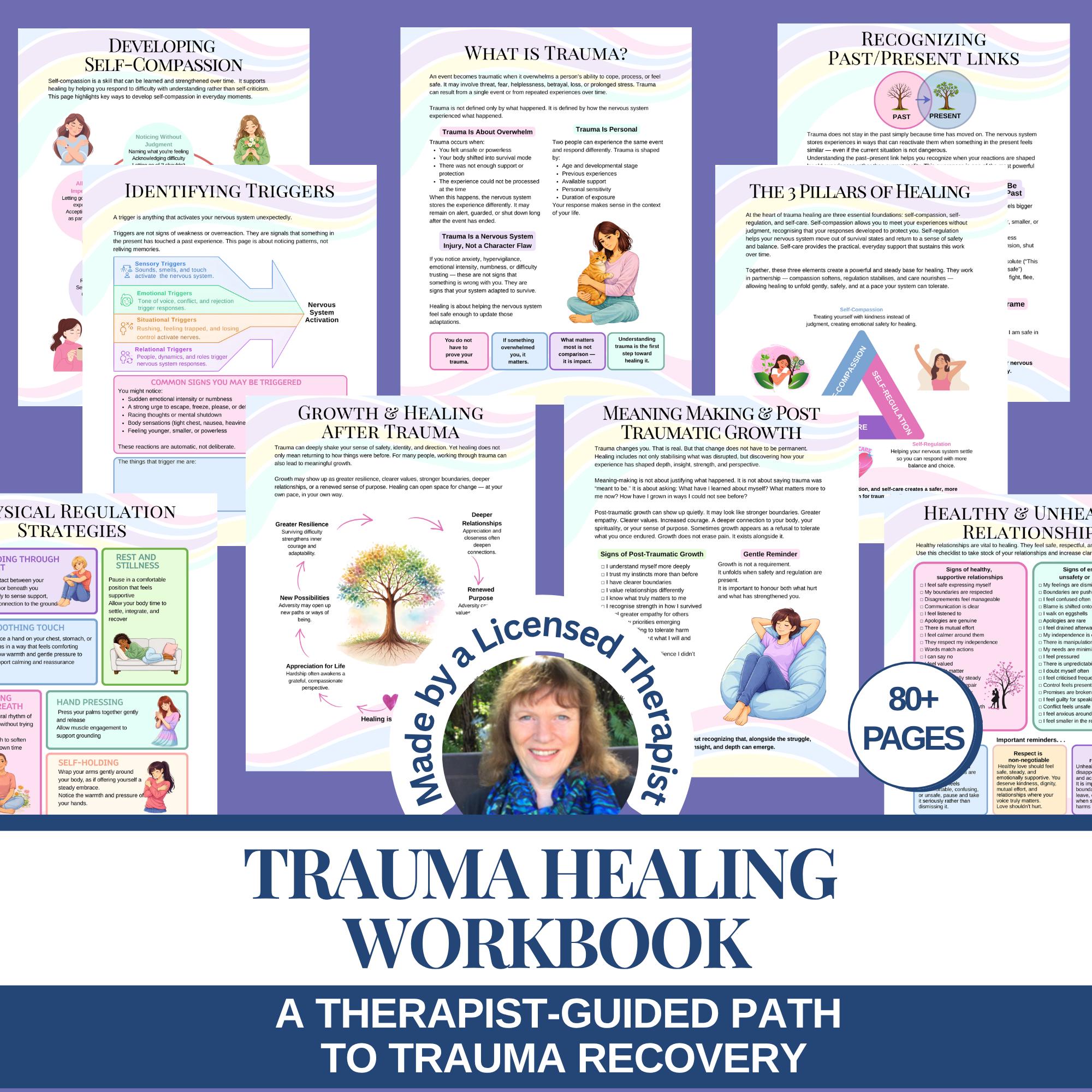 Healing Worksheets.pdf Trauma Healing Workbook Therapy Worksheets PTSD Recovery Journal ...