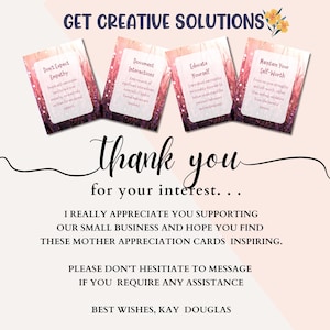 Thank you for your interest in my shop, Get Creative Solutions.
I wish you all the best,
Kay Douglas
