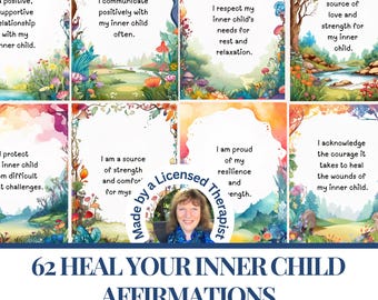 Heal Your Inner Child Affirmation  Cards Childhood trauma recovery affirmations Therapist resource  Adverse Childhood experiences ACE  PDF