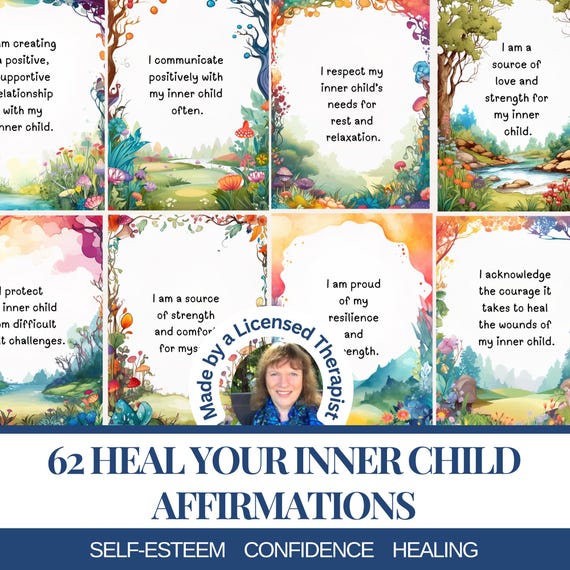 Heal Your Inner Child Affirmation  Cards Childhood trauma recovery affirmations Therapist resource  Adverse Childhood experiences ACE  PDF