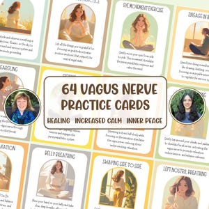 64 Cartões do nervo vago Terapia polivagal Habilidades de enfrentamento da saúde mental Regulação do sistema nervoso Recursos de terapia Exercícios somáticos para trauma