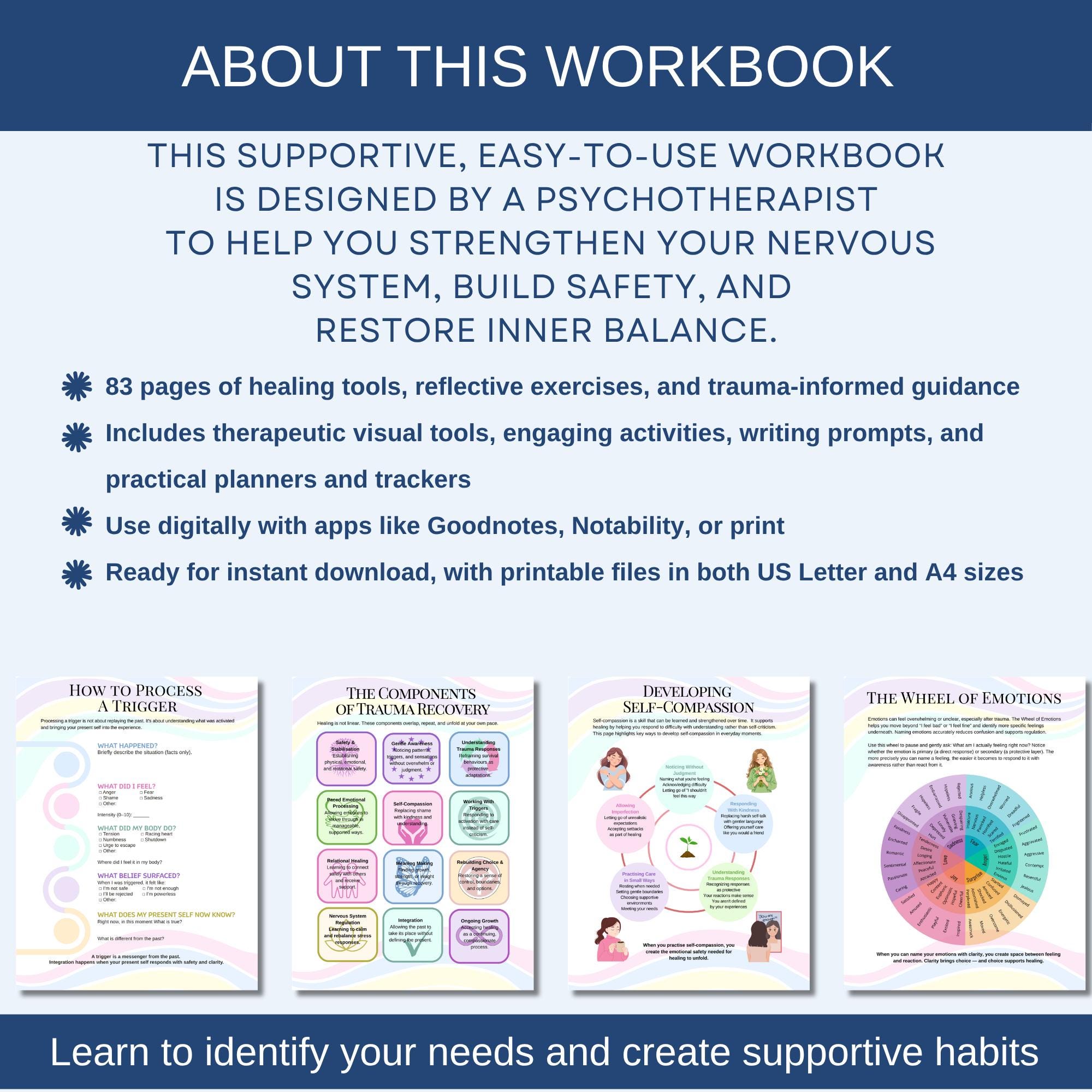 Healing Worksheets.pdf Trauma Healing Workbook Therapy Worksheets PTSD Recovery Journal ...